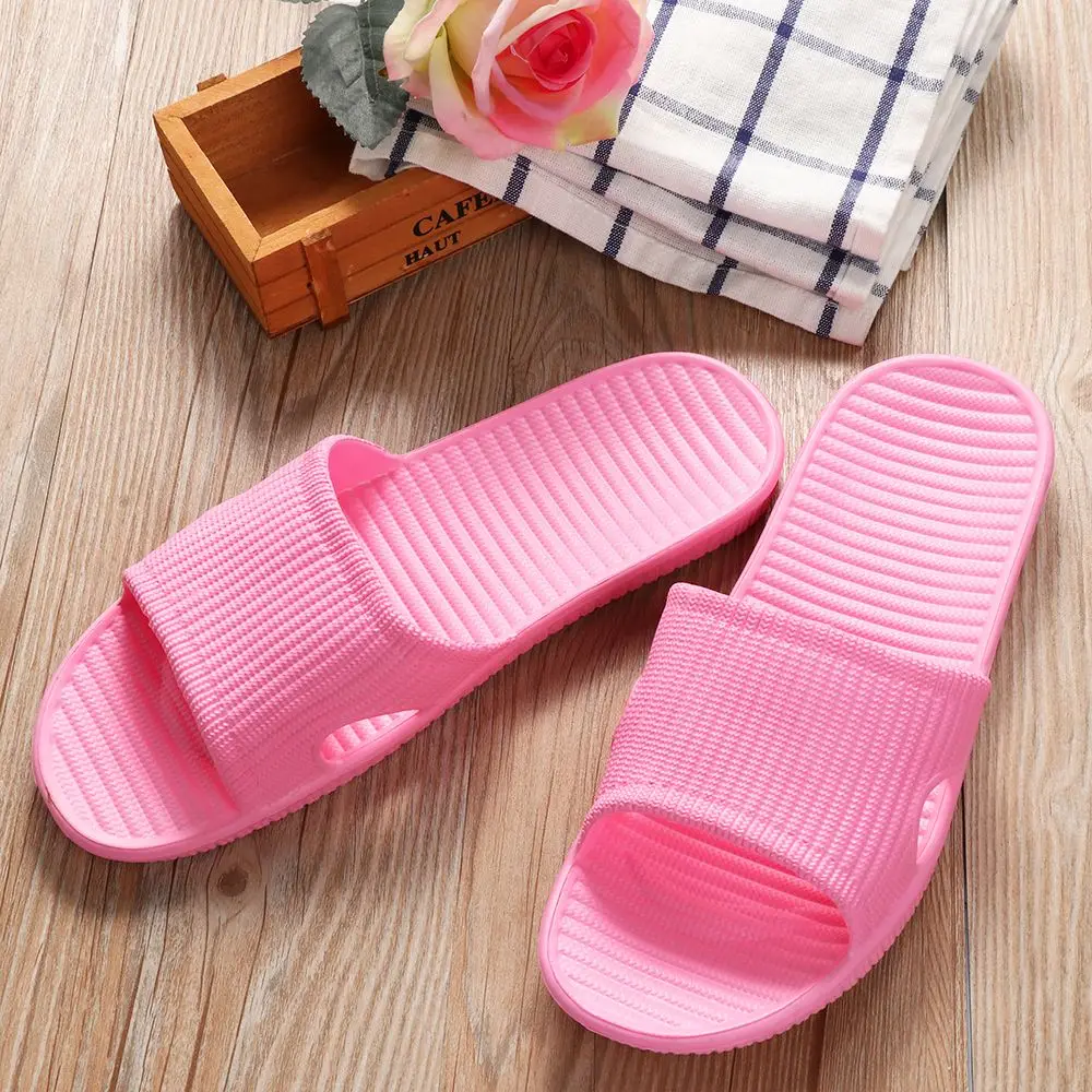 Comfort Soft Shower Stripe Summer Shoes Bathroom Slippers Women\'s Sandals Men\'s Flip-flops