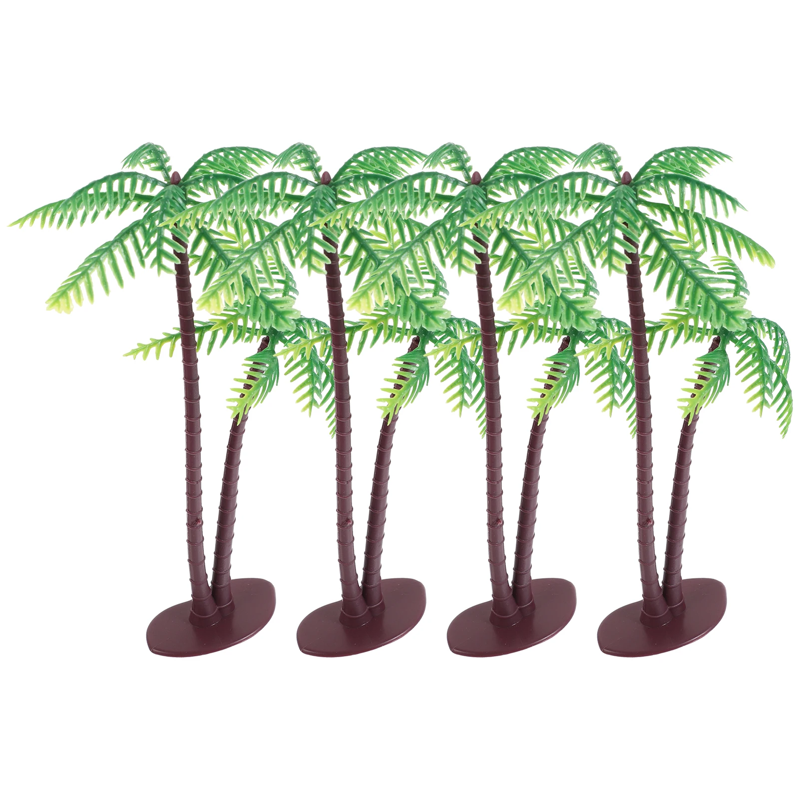 

4 Pcs Miniature Coconut Tree Figure Plastic Large Size Simulated Plant Decor Indoor Outdoor Tabletop Landscape Supplies