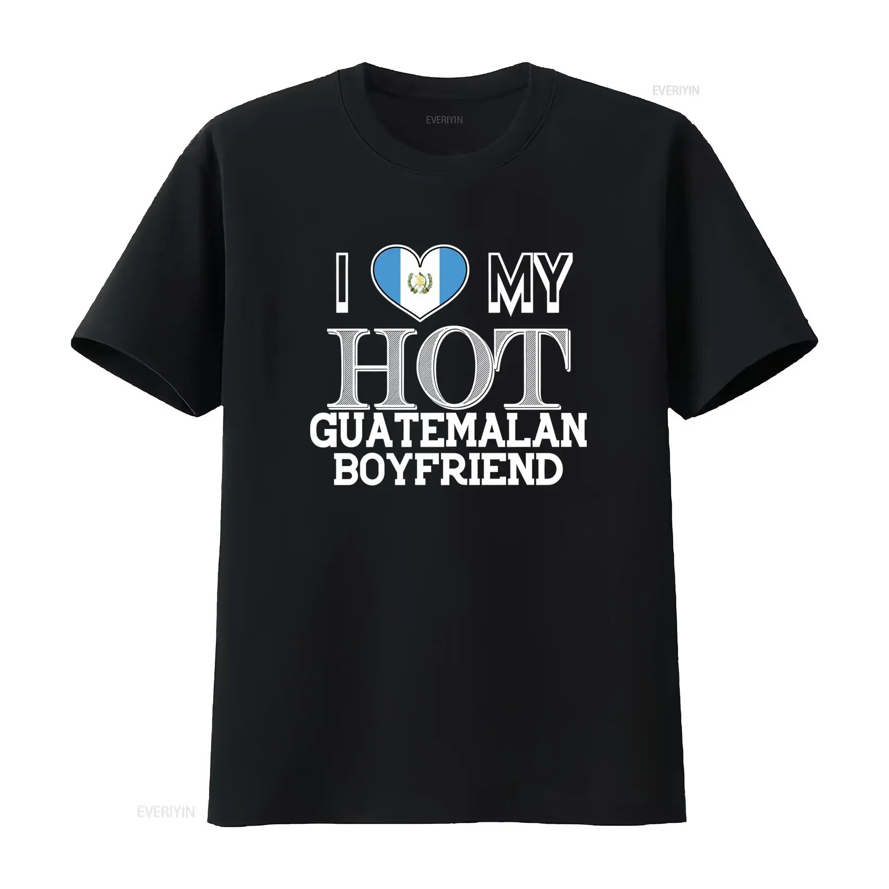 I Love My Hot Guatemalan Boyfriend Guatemala Flag Country T Shirt Casual  vintage Washed Comfortable graphic homme Soft