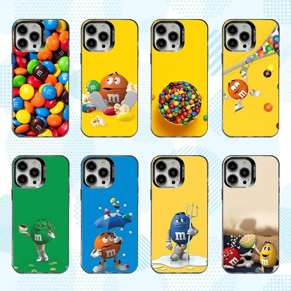

M-M-S Chocolate B-Beans Phone Case For iPhone 16,15,14,13,12,11,Mini,Pro,SE,MAX White Matte Shockproof Cover