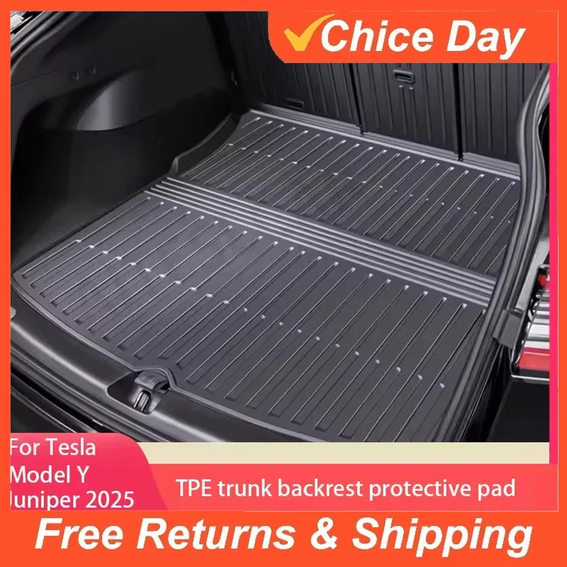 

For Tesla Model Y Juniper/Launch 2024-2026 Rear Seat Backrest Protective Pad Cargo Liner Trunk Mat Anti-Kick Pad Accessori Amagi