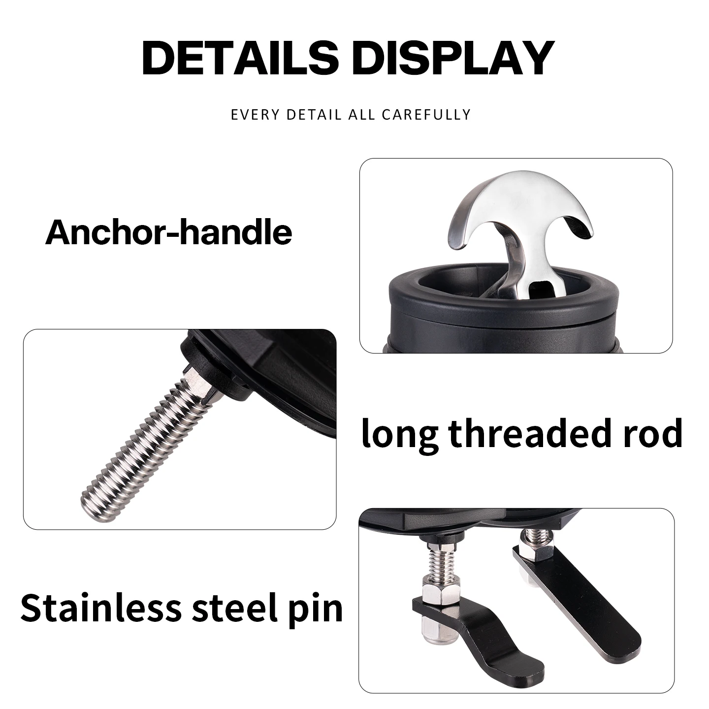 316 Stainless Steel Anchor Handle Lid Lock, 360° Rotation Twist Lock for Marine Deck Hatch.Yacht Accessories