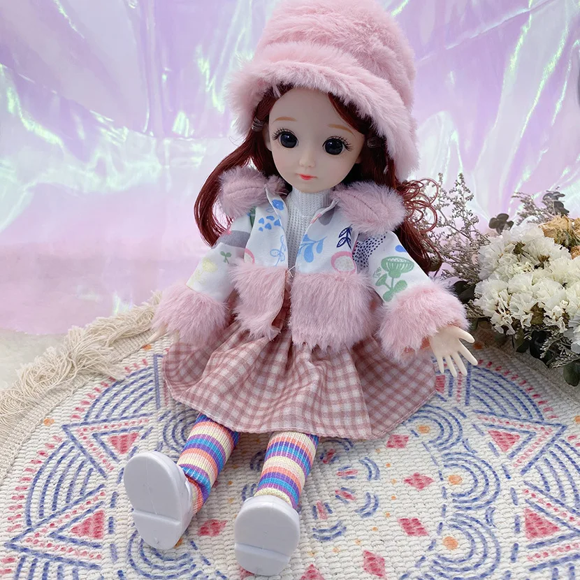 

Bjd 30cm Doll Princess Dress Suit Doll Set 16 Joints Movable 4D Eyes Girl Doll Birthday Gift Indoor Decoration Toy Girl Gift