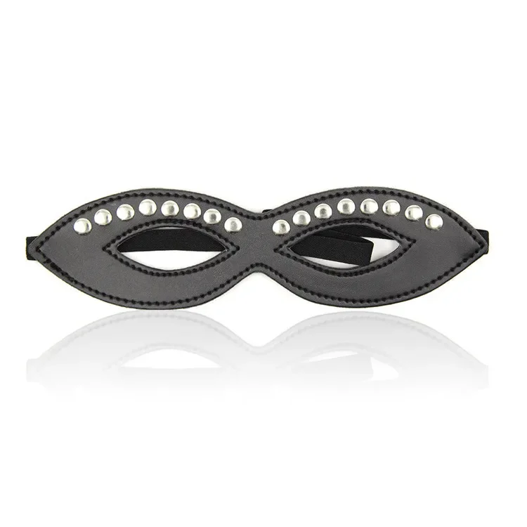 

High Quality Fashion Sex Aid Interesting Black Leather Patch Erotic Accessories Eye Mask For Lover Couple Blindfold