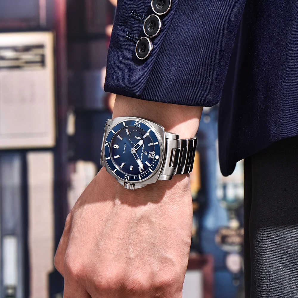 PAGANI DESIGN جديد الرياضة V2 الميكانيكية ساعة أوتوماتيكية مضيئة الفولاذ المقاوم للصدأ 100 متر مقاوم للماء ساعة أفضل ساعات الأعمال للرجل