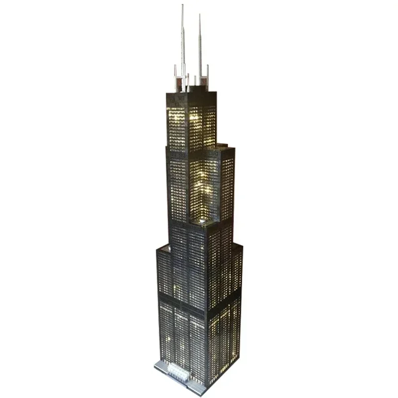 Torre Willis modelo Moc ladrillos de construcción Chicago Urban Street View tecnología bloques modulares regalo juguetes de Navidad juegos DIY montaje