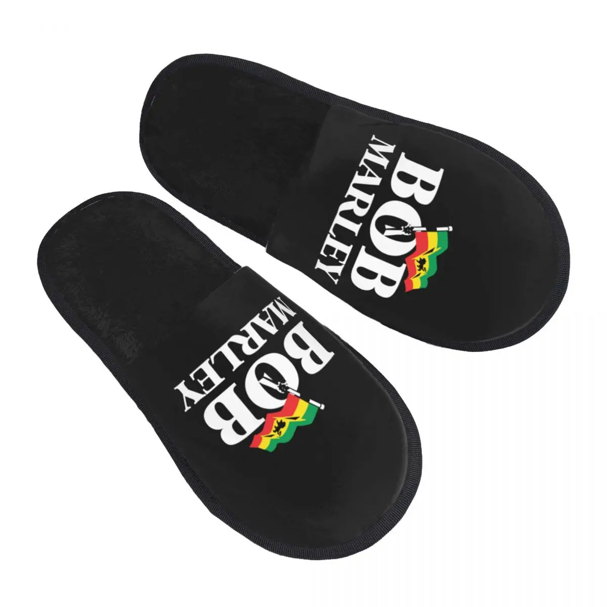 Custom Jamaica Singer Reggae Rock Bob Marley House Slippers Women Cozy Memory Foam Slip On Hotel Slipper Shoes