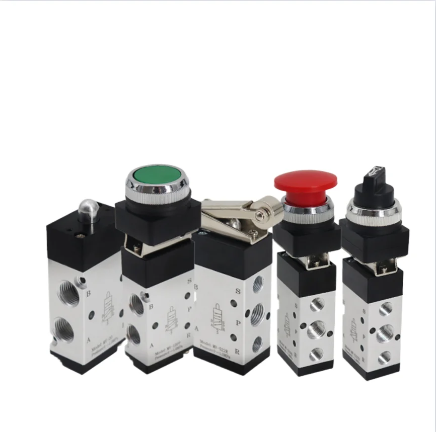 Pneumatic two-position five-way mechanical valve, manual valve, directional control valve MV-522PP/PB/EB/TB/LB
