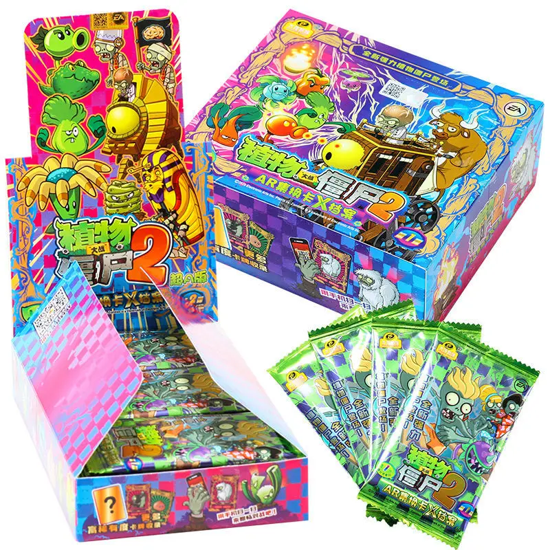 PLANTS VS ZOMBIES Full Set of Cards Ar Battle Cards Flash Cards Children's Gift Toys Integrated 30 Packs of 240 Card Game Cards