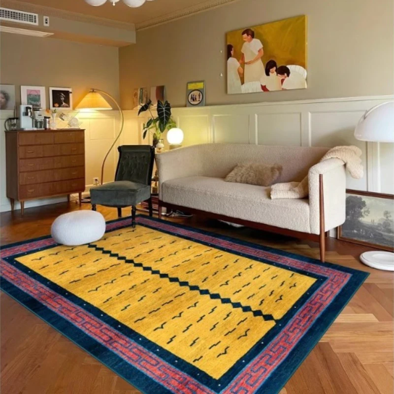 

French Retro Living Room Carpet Adcanced Light Luxury Sofa Coffee Table Floor Mat Soft Comfortable Bedroom Rug Ковер Tapis 러그