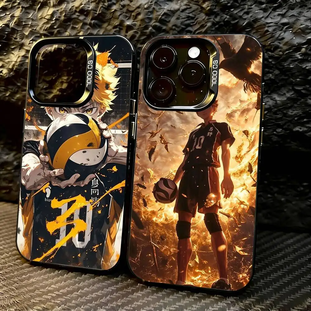 

H-Haikyuu Anime Phone Case For iPhone 17,16,15,14,13,12,11 Plus,Pro Max,XS,Colorful Silver Phone case Funda Cover