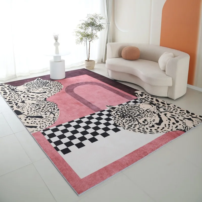 

Advanced Light Luxury Leopard Decorate Living Room Carpet Home Coffee Tables Plush Mat IG Bedroom Cloakroom Rug ковер Tapis 러그