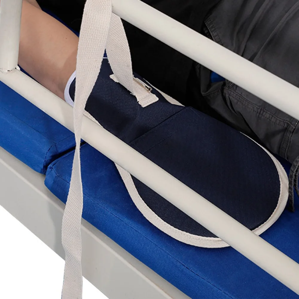 Navy Blue Breathable Cotton Patient Restraint Gloves Bedridden Elderly Anti-Scratch Hand Restraints