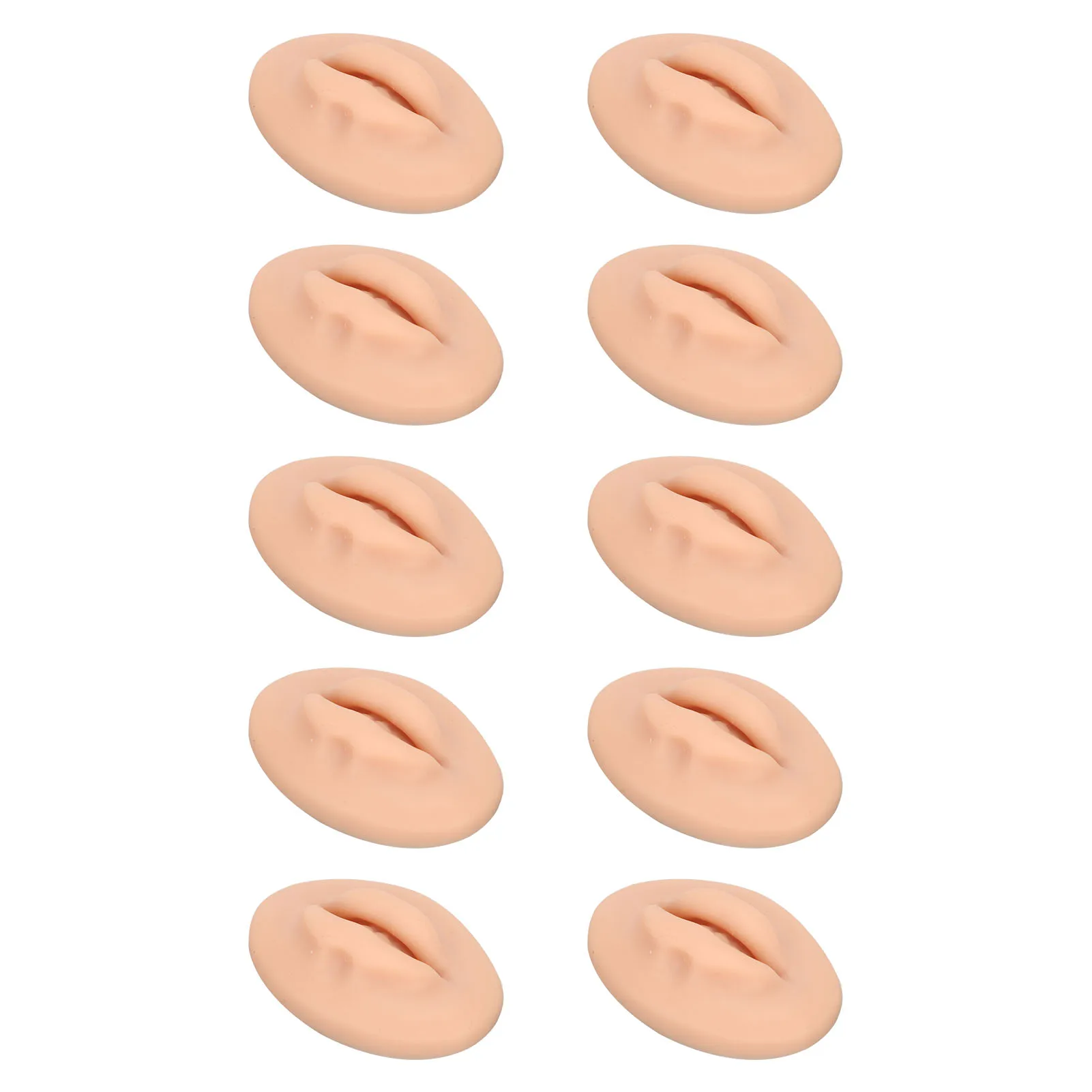 10PCS Tattoo Practice Lips Open Mouth Silicone 3D Fake Lips for Semi Permanent Tattoo Training Dark Skin Colour