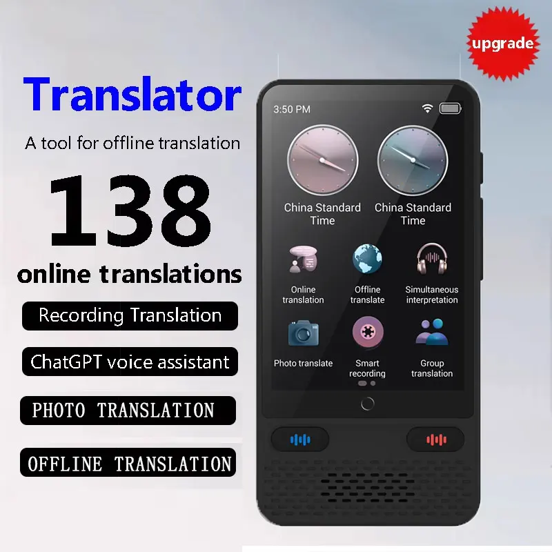 

Language Translator Device AI Translation Support ChatGPT 138 Languages Translation Two Way Real Time Voice Translation S85
