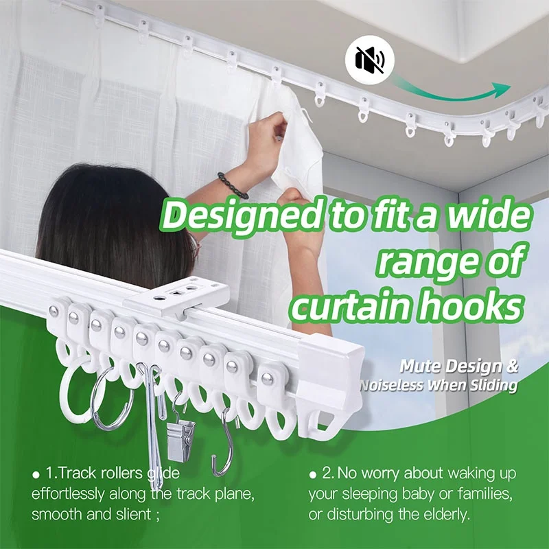 Wholesale curved curtain track aluminium bendable curtain rail for hospital flexible curtain rail