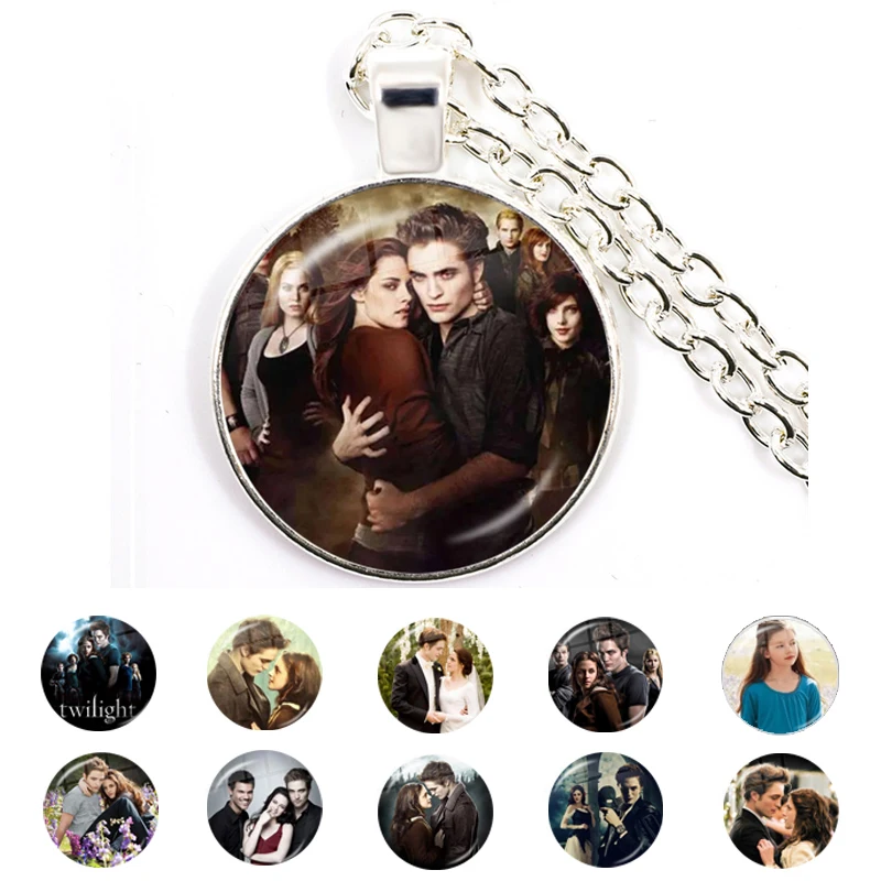 New Twilight Movie Bella Edward Jacob Renesmee Character Glass Cabochon Pendant Necklace Handmade Jewelry Necklaces