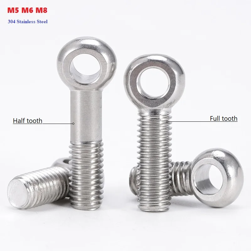 M5 M6 M8 Ring Link Bolt Fisheye Eye Slip Hole Screw Live Bolt Fisheye With Hole 304 Stainless Steel