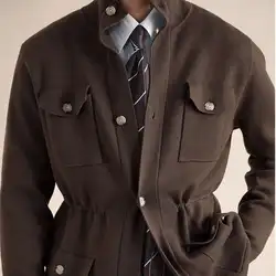 2024 Top Quality Sweater Warm Coat Sweater Cardigan Men Herren Pullover Autumn Knit Pocket Sweaters Men Single Breasted Cardigan