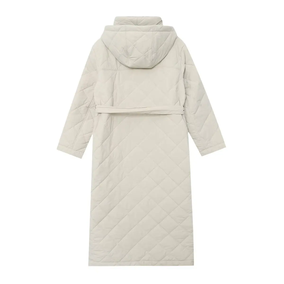 Abbigliamento donna 2025 autunno e inverno nuova giacca lunga in cotone con cappello rimovibile a collo alto in stile europeo e americano