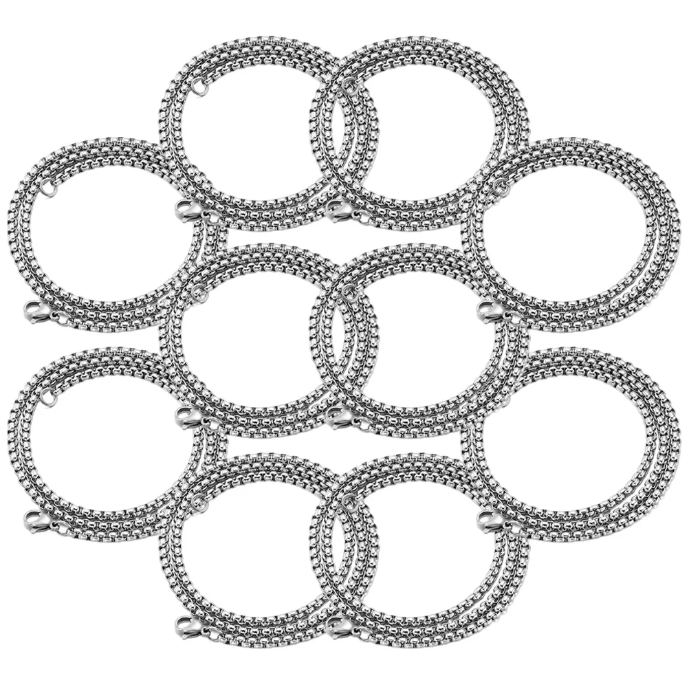 

10Pcs Stainless Steel Necklace Chains Durable DIY Jewelry Chain Replacement Link Chain for Bracelet Pendant Accessories