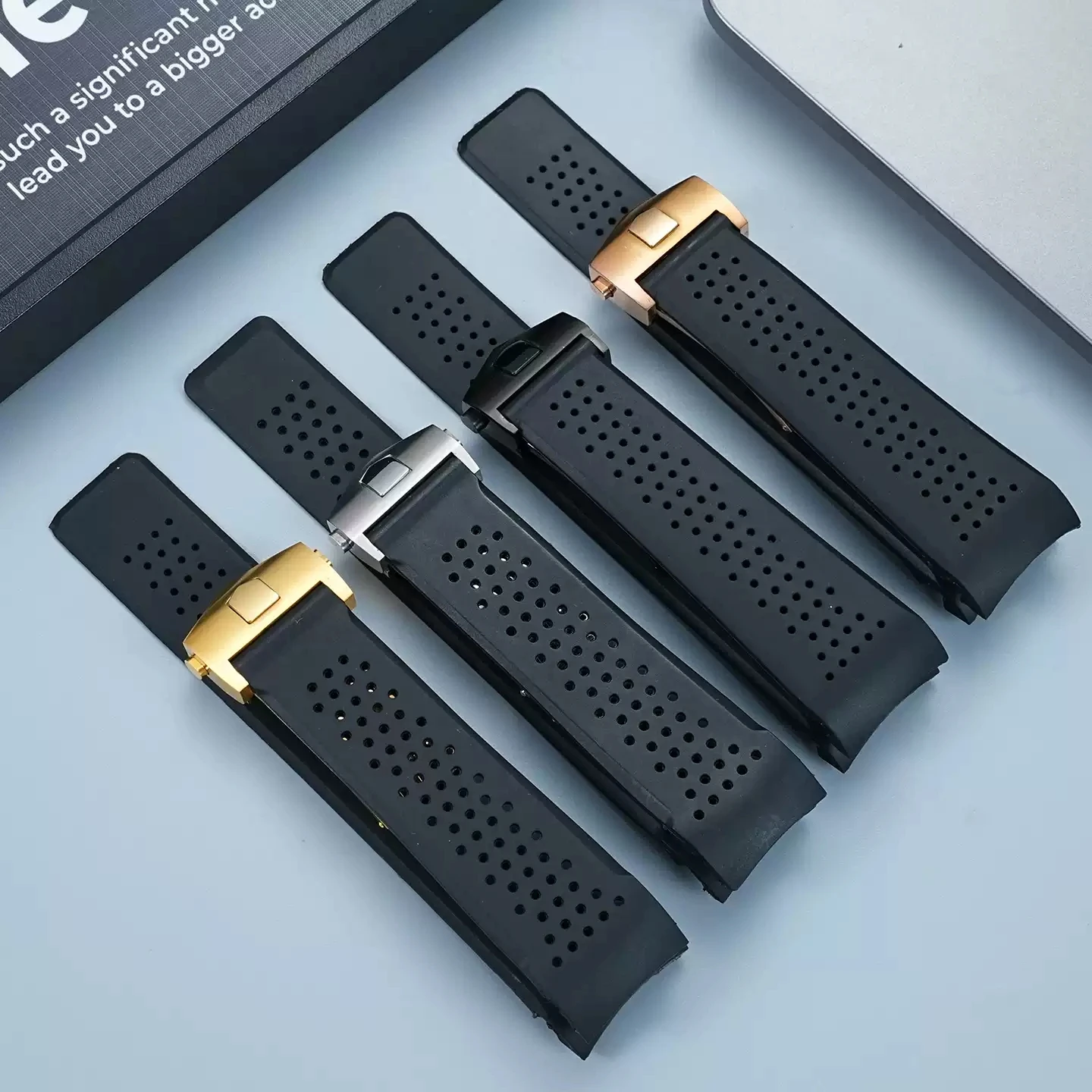 22mm 24mm Rubber Watchband For TAG HEUER GRAND CARRERA wristband Waterproof Sport Strap Soft Silicone Watch Bracelet