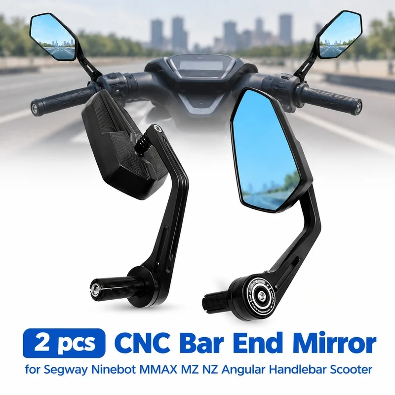 2 pcs CNC Bar End Mirror for Segway Ninebot MMAX MZ NZ Angular Handlebar Scooter