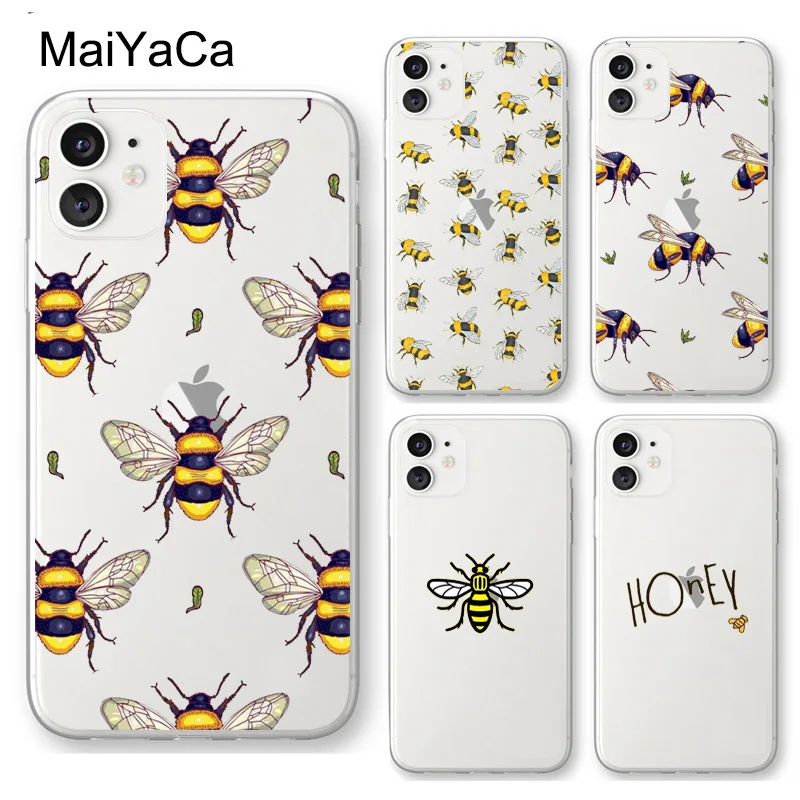 Manchester worker bees Bumble Clear Phone Case For iPhone 13 12 14 Pro Max mini 11 14 Pro Max XS X XR 6S 7 8 Plus SE 2020 Coque