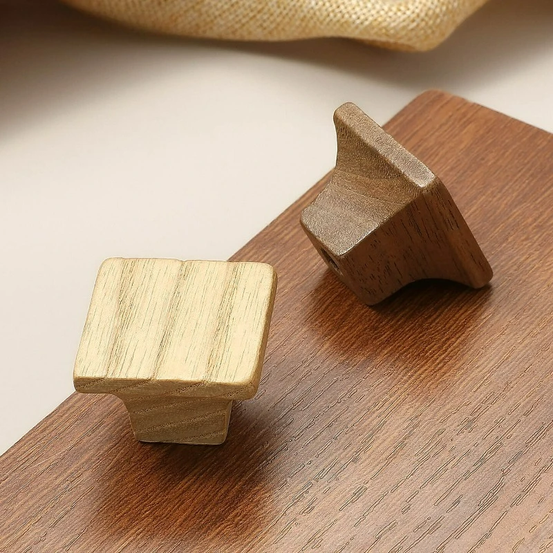 Middle Ancient Style Walnut Cabinet Door Handle, Retro Wood Grain Wooden Cabinet Drawer, Wardrobe Door Handle