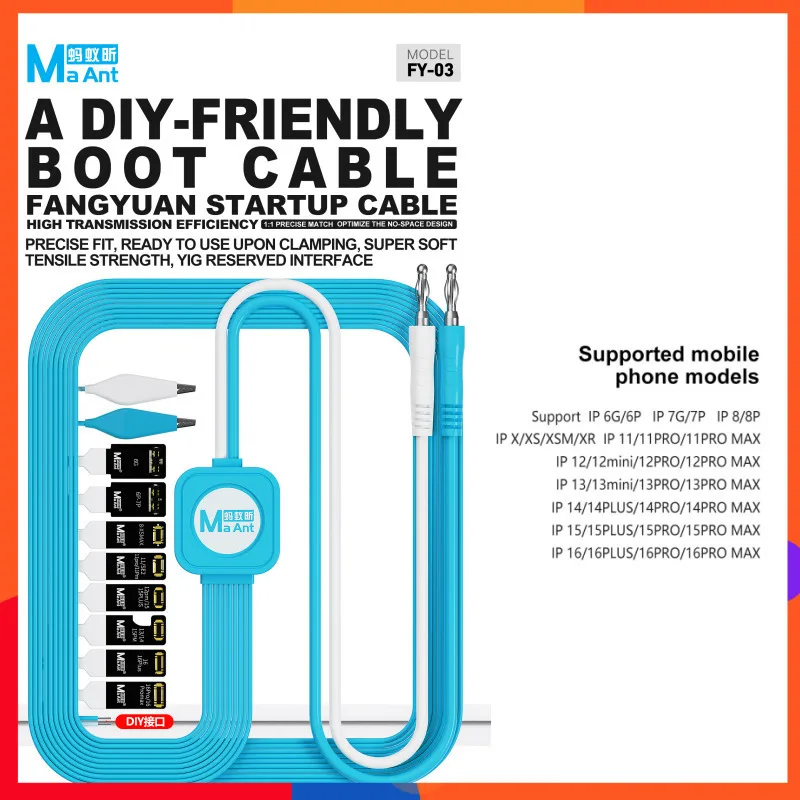 

MaAnt FY-03 Кабель для пускания Многоинтерфейсный адаптер 10 в 1 с разъемом для активации материнской платы iPhone 6 ~ 16 Pro Max
