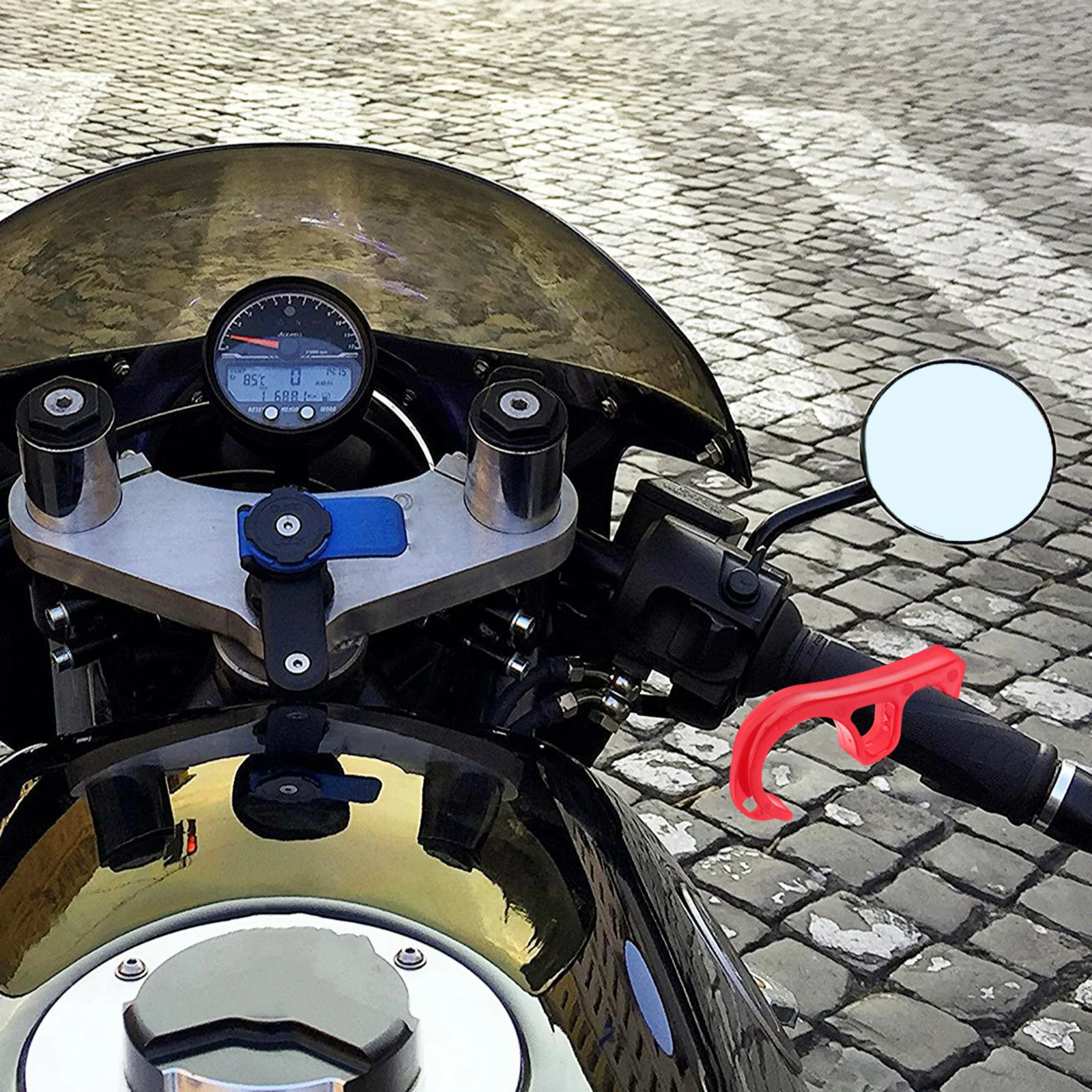 

2pcs Motorcycle Parking Brake Hook Abs Heavy Duty Universal Handlebar Lock For Bike Atv Scooter Anti-Theft Security