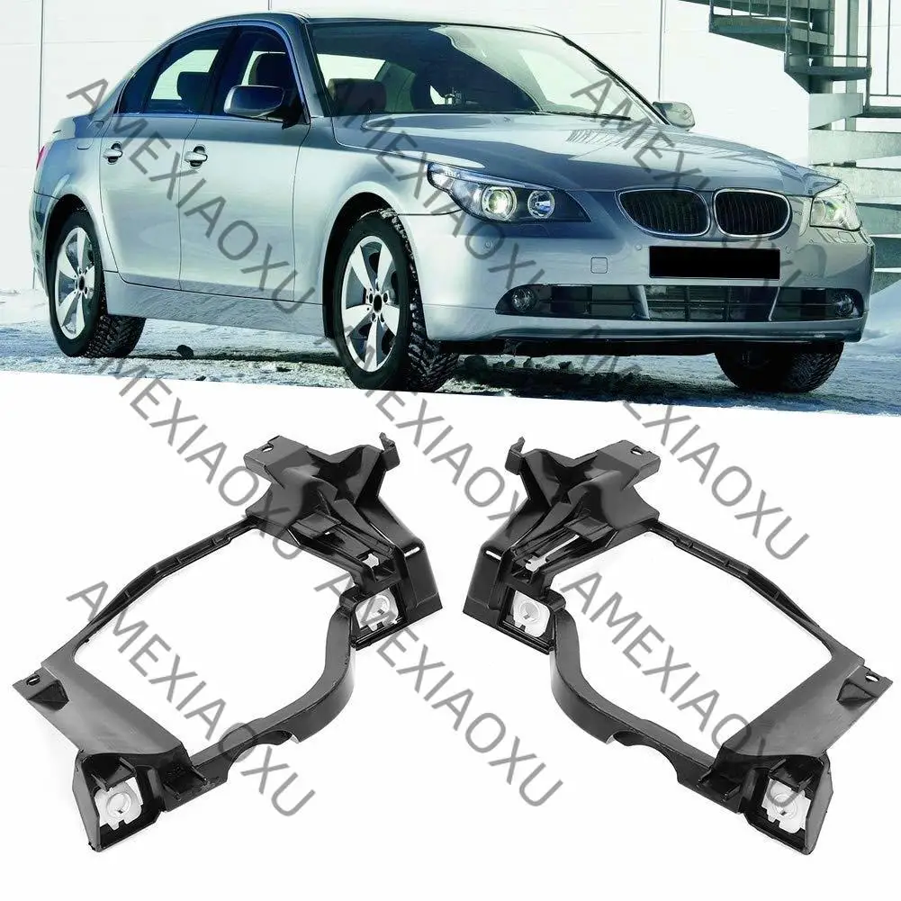 Black Headlight Mounting Brackets Support 63126936090 63126936089 Fit For BMW 5 Series E60 E61 525I 528Xi 530I Auto Accessories view 2