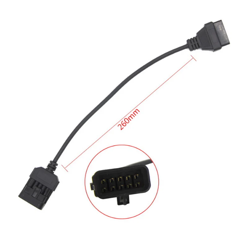 لأوبل 10Pin إلى obdii 16 دبوس obd obdii سيارة تمديد كابل ل فوكسهول لأوبل ماسح ضوئي تشخيصي أداة موصل محول