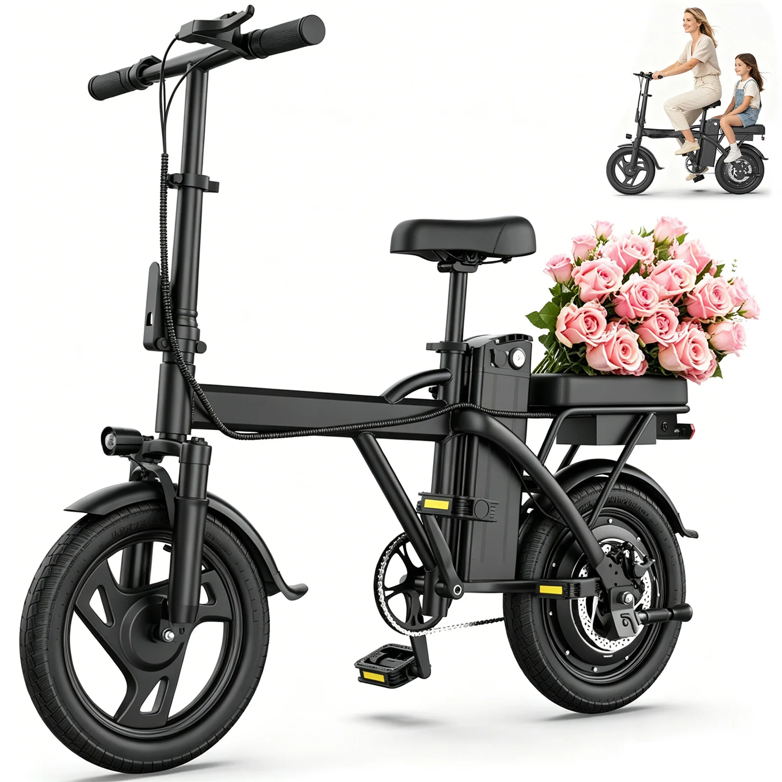2026 Upgrade JUICEASE X14/X14PRO Elektrofahrrad 40-55KM Ultra-Langstrecke 14-Zoll-Reifen Offroad-E-Bike Geschwindigkeitsmodus Einstellbar Leistungsstarkes E-Bike