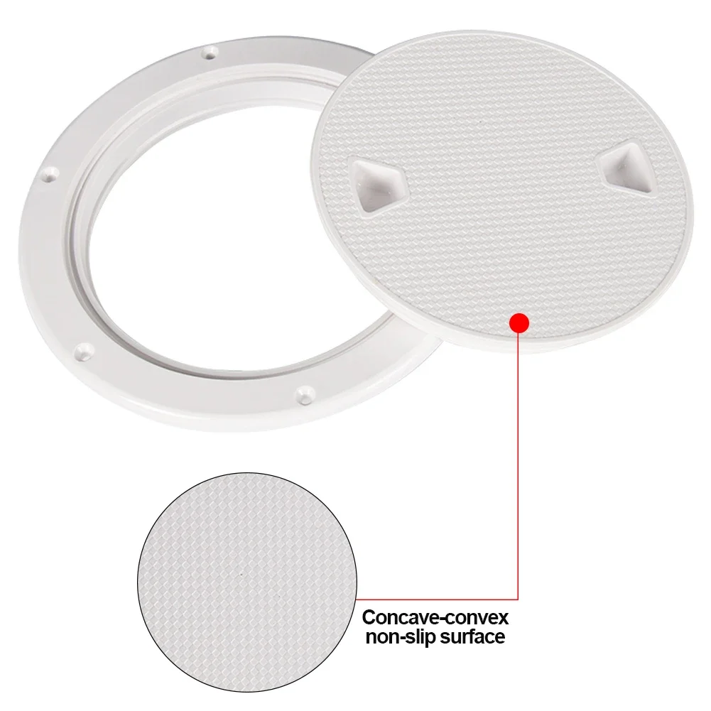 ABS Round Deck Inspection Access Hatch Cover Plastic White Black Boat Screw Out Deck Inspection Plate For Yacht Marine 4/6/8inch