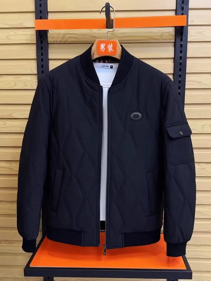 

Men's Autumn Winter New Sle Baseball Collar Jaet Coat Comfortable Trendy High Quali Stand Fit Long Sve Zipper Clo...