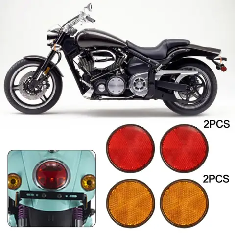 2PCS Motorcycle Fork Reflective Strips Black Base Round Shape Enhanced Night Visibility for A Sleek and Stylish Safety Upgrade
