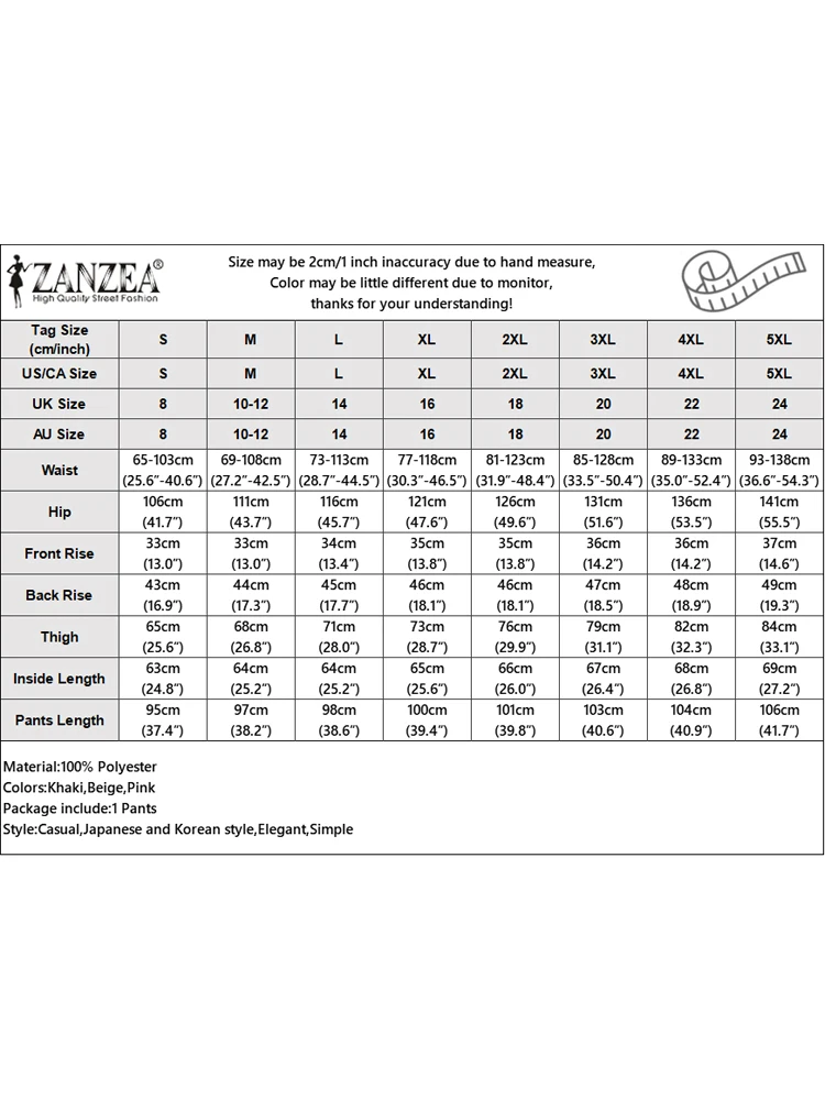 Pantaloni eleganti elastici in vita ZANZEA pantaloni lunghi solidi da donna 2024 pantaloni Harem da ufficio autunnali pantaloni larghi con tasca moda coreana