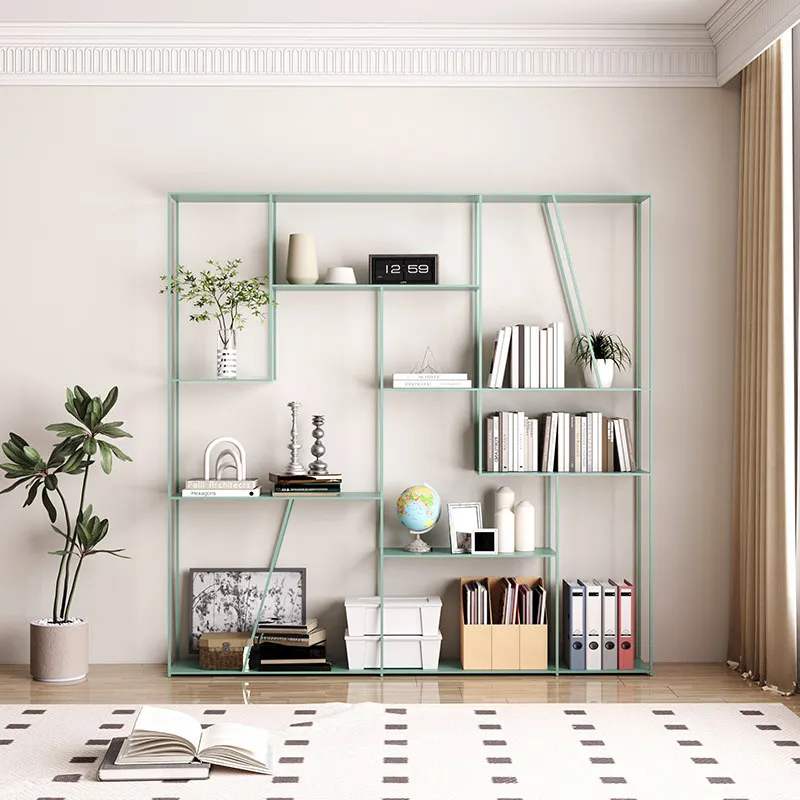 CX wrought iron, floor-to-ceiling shelves, simple and modern multi-layer storage shelves in the living room