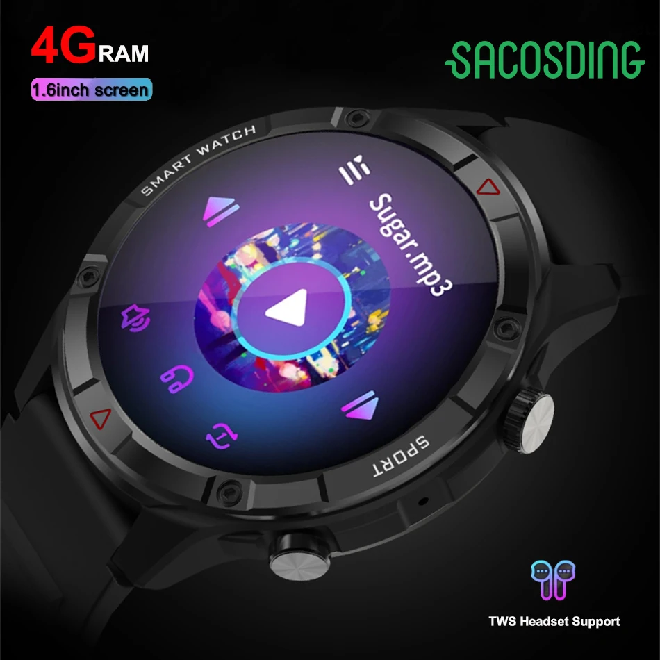 2023 New 454*454 Screen Smart Watch Always Display The Time Bluetooth Call Local Music Smartwatch For Men's Huawei Xiaomi Phone