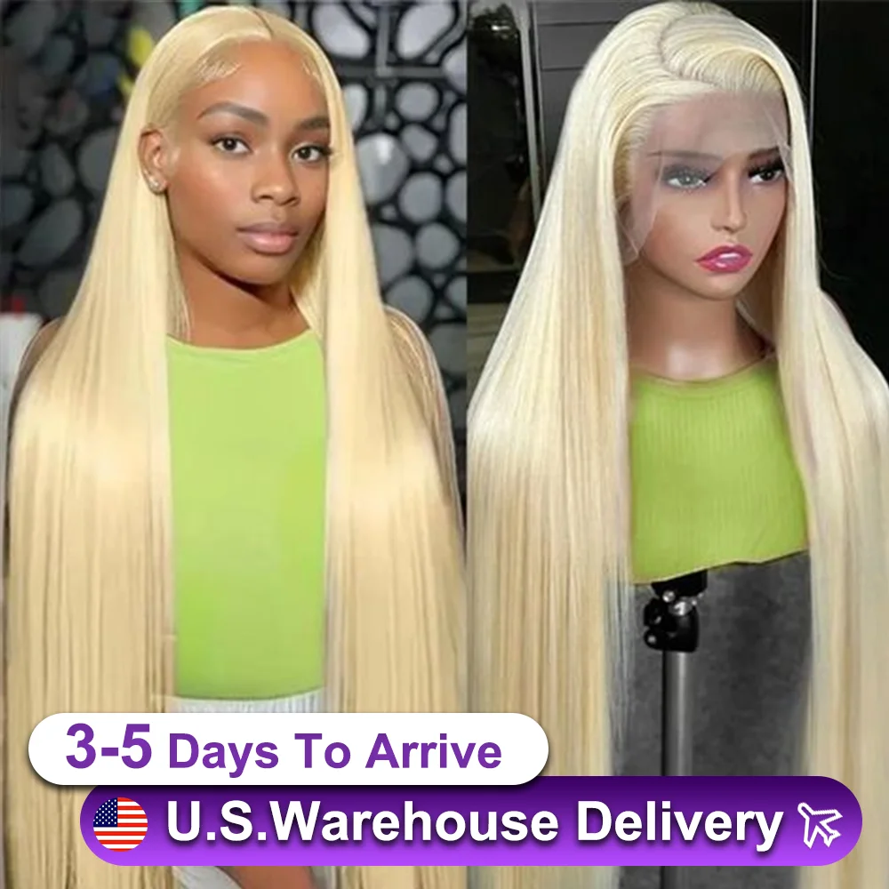 

13x6 300% HD Transparent straight human hair wig 613 Blonde Lace Frontal Brazilian Bone Straight 13x5 Lace Front Human Hair Wigs