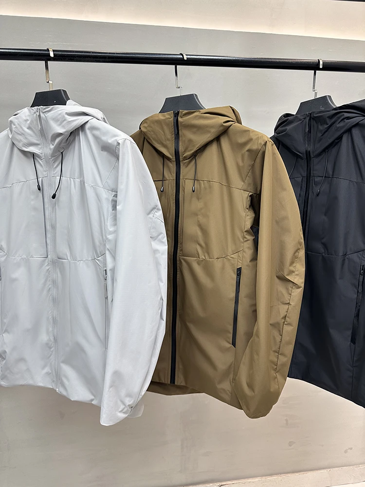 

Мужская демисезонная уличная куртка с капюшоном, водонепроницаемая, с множеством карманов, модная, городская, стильная, с длинными рукавами, на молнии, цветная