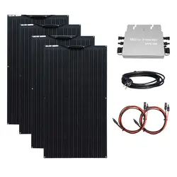 600W 400W 200W solar panel kit comeplete plug and play system 220v photovoltaic panel home power micro inverter Balcony Solar