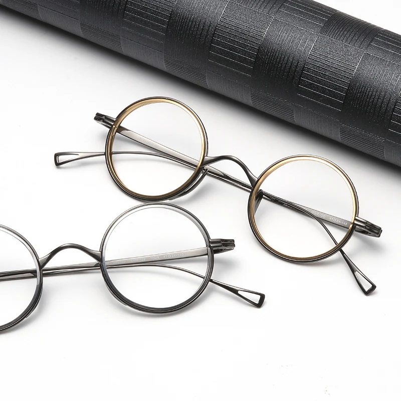 Pure Titanium Retro Round Men's Eyewear Vintage Optical Prescription Eyeglasses Frame Women Japanese Brand Design Myopia Glasses