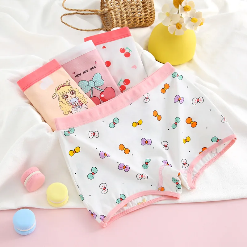 4Pieces/Lot Baby Girls Panties Kids Briefs Toddler Cartoon Pattern Boxer Soft Safety Pants 2024 New Children's Underwear