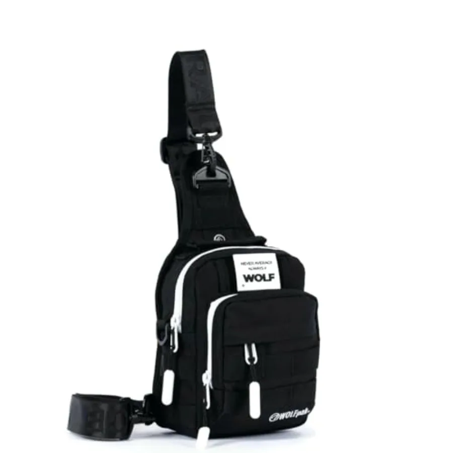 Mini bolso táctico 4L Alpha negro blanco acento