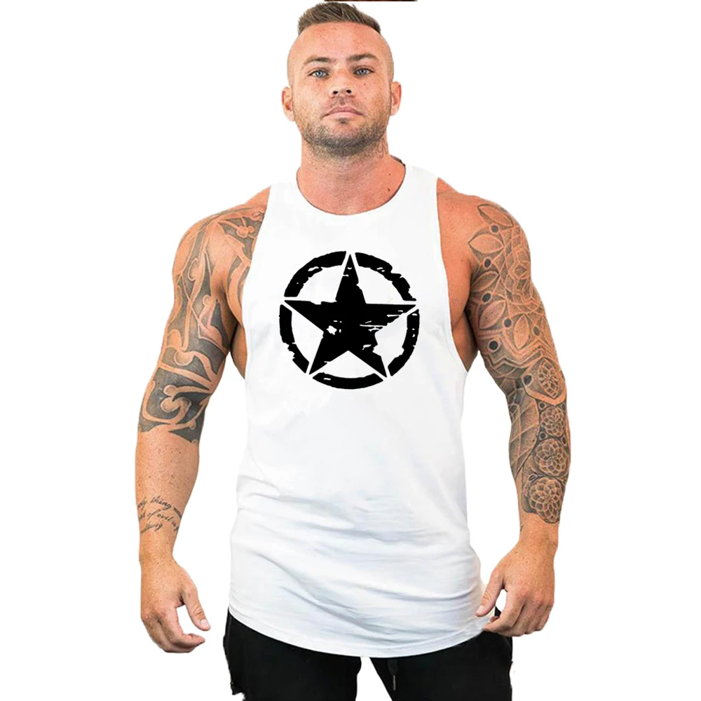 New Hot Sale Mens Skull Printed Tank Top Breathable Cool Vest Running Shirt Cotton Tees Bodybuilding Singlet Fitness Sleeveless