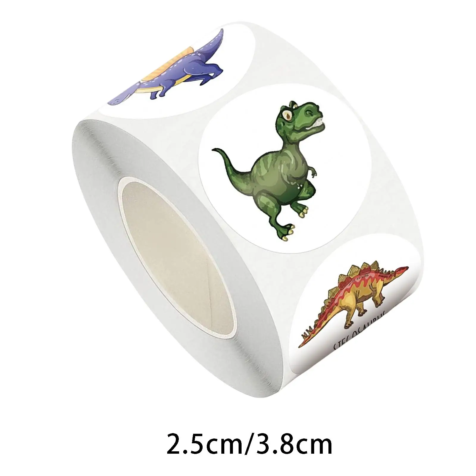 Roll/500 Count Paper Stickers Scrapbook Seals Labels Envelope DIY Craft Dinosaur