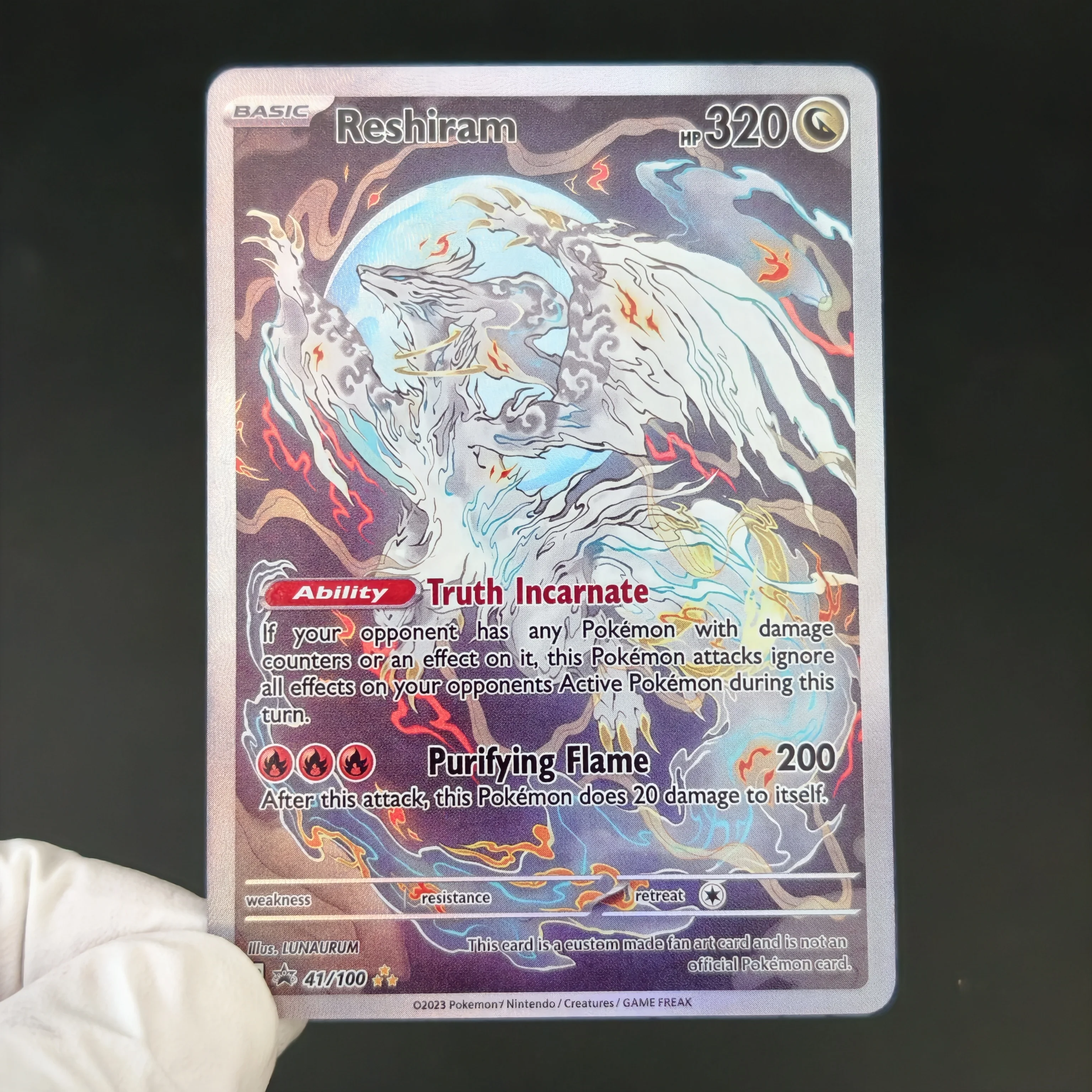 2023 PTCG Pokemon Collection card English/Oriental Ink Wash style DIY Self Made Full Art Holo flash Textured Card view 2