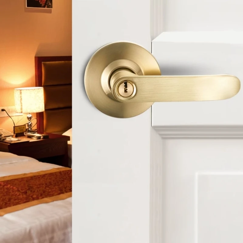 

Комплект дверных ручек-замков из нержавеющей стали с 3 ключами - Сменная ручка-кнопка для обеспечения безопасности дома и офиса